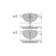 GT2i Race Rear brake pads for BMW Serie 5 GT (F07) 520d, 528i, 530d, 535i, 535d 2010-16 - Brake calipers Ate 