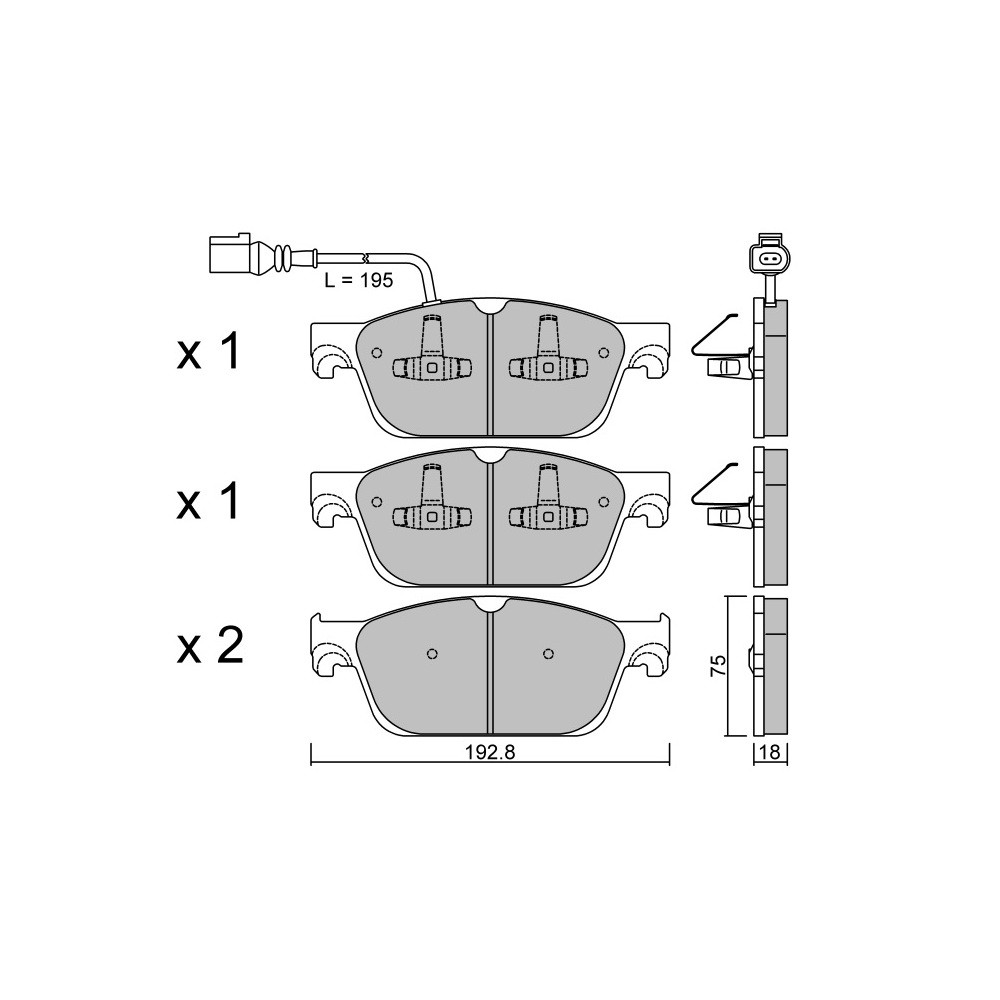Plaquettes de frein GT2i Race Avant pour VOLKSWAGEN Transporter VI (SG) - Armoured 2.0 TDI, 2.0 TDI 4motion 2015-20 - Etriers de - GT-PR8480T - 3666618559476