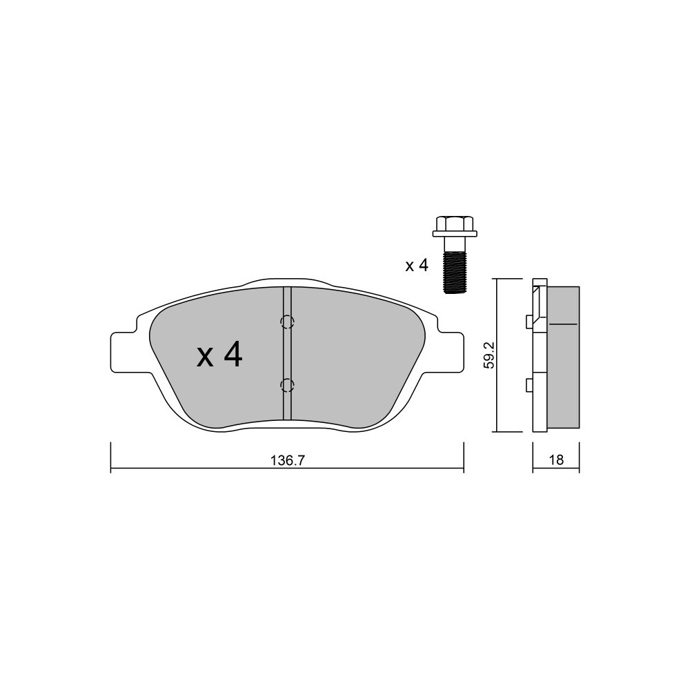 GT2i Race Rear brake pads for PEUGEOT 208 II 1.2 PureTech 130 hp, 1.5 BlueHDI 130 hp 2019- - Brake calipers Bosch - GT-PR8690T - 3666618559919