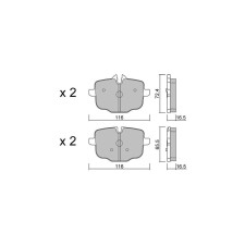GT2i Race Rear brake pads for BMW Serie 2 (G42-G87) M2 3.0i Turbo 2021- - Brake calipers Trw
