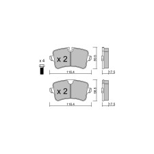 Bremsbeläge GT2i Race Hinten für AUDI A4 - A4 Quattro (8K) 1.8i TFSi, 2.0i TFSi, 2.0 TDi 2007-15 - Bremssättel Tr