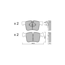Plaquettes de frein GT2i Race Avant pour BMW Serie 2 (F22-F23) 220i, 225d, 228i 2012-21 - Etriers de frein Ate 