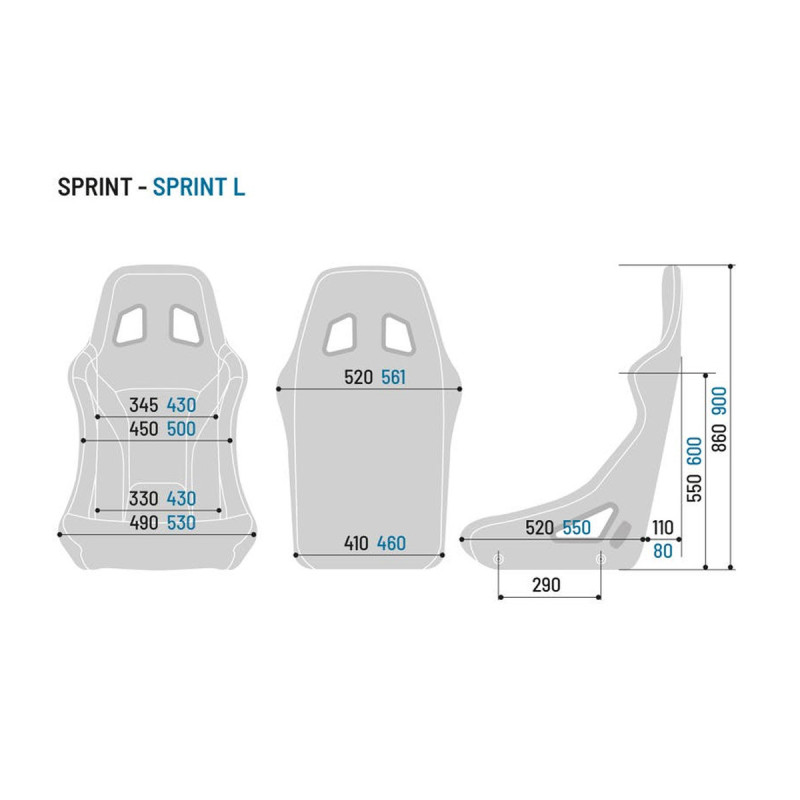Sedile SPARCO SPRINT+ Taglia L tubolare FIA - BRR0003B0-TL.N - BRR0005B0K0100N