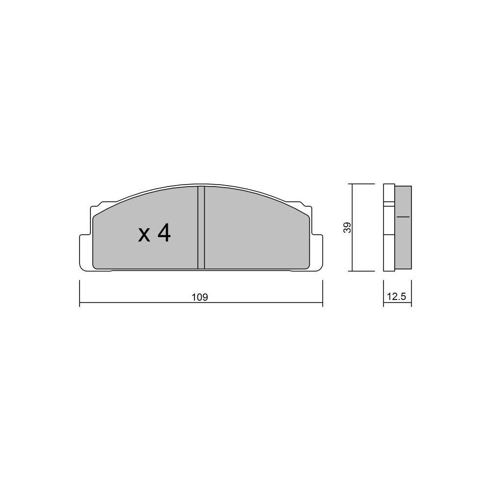 Plaquettes de frein GT2i Club Avant pour FIAT 850 (100_) 1.7 81cv 1964-07-01-1972-10-01 - GT-PC0011 - 3666618578651