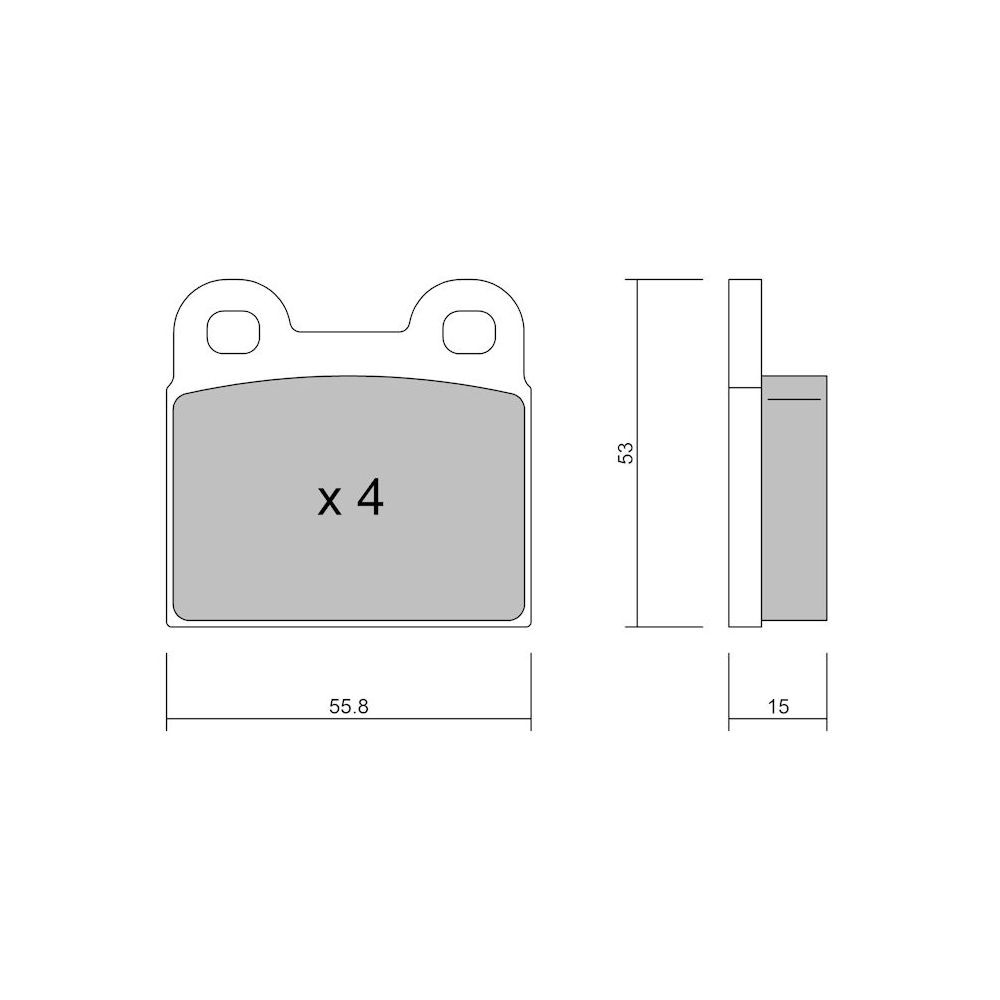 GT2i Club Front brake pads for TALBOT Simca 1.1i Rallye, 1.1i Spezial 1961-78 - Brake calipers Ate  - GT-PC0021 - 3666618578675
