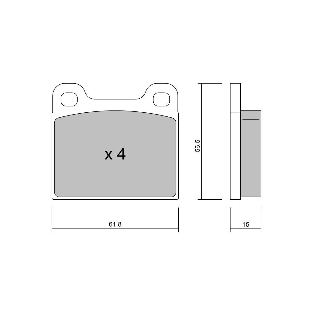 GT2i Club Front brake pads for ALFA ROMEO 75 1.6, 1.8 1985-92 - Brake calipers Ate  - GT-PC0030 - 3666618578682