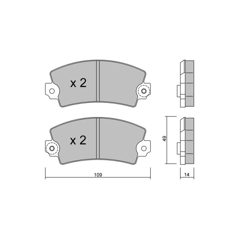 Plaquettes de frein GT2i Club Avant pour PEUGEOT 304 Cabrio (_04B_) 1.5 89cv 1970-03-01-1976-07-01 - GT-PC0050 - 3661768552490