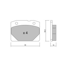 GT2i Club Front brake pads for LADA Nova (2105)/ Kalinka/ Riva 1.6 Cat (162.B2B, 162.B2C) 111cv 1981-05-01-2012-04-01