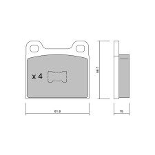 GT2i Club Front brake pads for VOLKSWAGEN Polo II Classic (86C, 80) 230.6 (114.015) 120cv 1985-01-01-1994-09-01