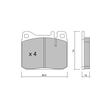 Pastiglie freno anteriori GT2i Club per MERCEDES BENZ SL I Coupe (C107) 450 SLC 5.0 (107.026) 241cv 1972-01-01-1984-08-01