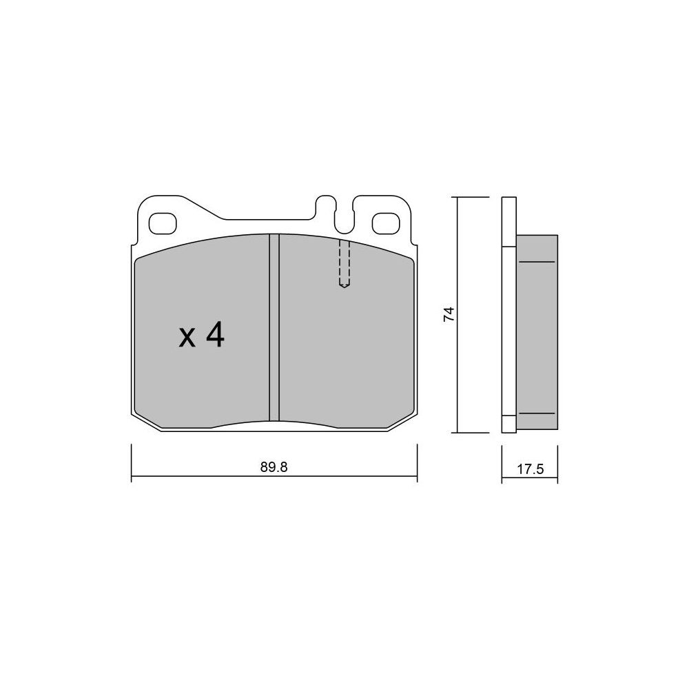 Pastiglie freno anteriori GT2i Club per MERCEDES BENZ Classe S III (W126) 560 SE, SEL 300cv 1979-10-01-1991-06-01 - GT-PC0131 - 3666618578774