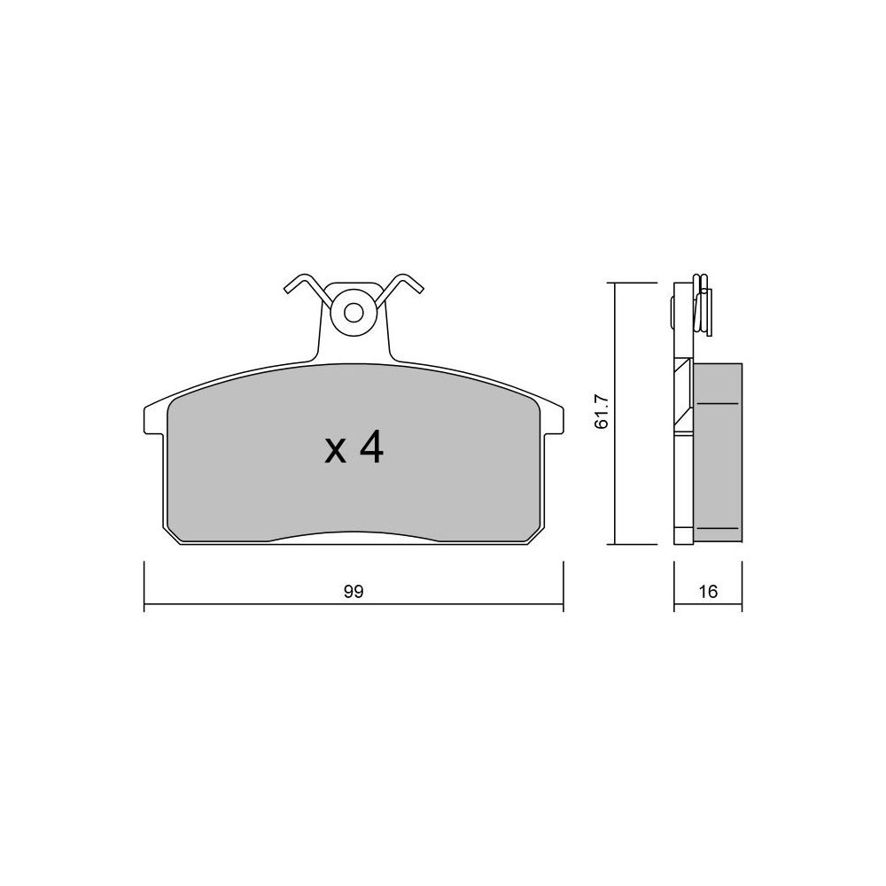 Pastiglie freno anteriori GT2i Club per SUZUKI Vitara I (ET, TA, TD) 1988-07-01-2002-12-01 - GT-PC0280 - 3666618578859