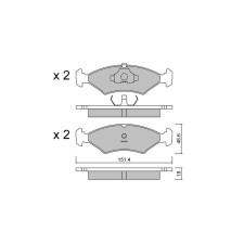 Plaquettes de frein GT2i Club Avant pour FORD Fiesta III (GFJ) 208 Turbo 221cv 1989-01-01-1997-01-01
