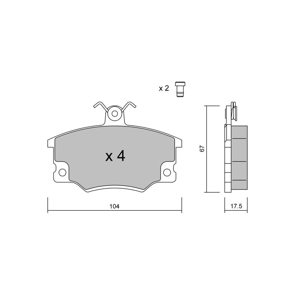 GT2i Club Front brake pads for LANCIA Delta 2.0i Turbo 4wd HF 1983-93 - Brake calipers Girling - GT-PC0321 - 3666618578897