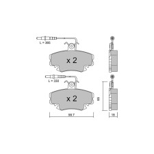 GT2i Club Front brake pads for CITROEN ZX Break (N2) 1.9 131cv 1993-10-01-1999-07-01