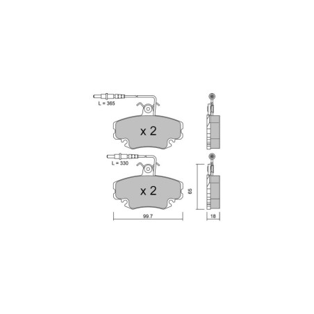 Pastiglie freno anteriori GT2i Club per CITROEN ZX Break (N2) 1.9 131cv 1993-10-01-1999-07-01
