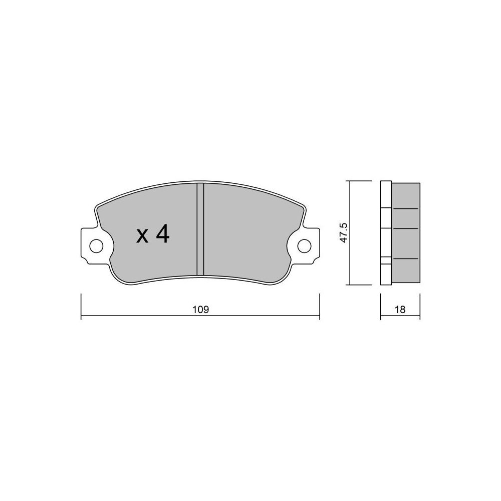 GT2i Club Front brake pads for FIAT Uno 0.9, 1.0, 1.1, 1.3, 1.3 D, 1.4, 1.5 1983-93 - Brake calipers Bendix - GT-PC0350 - 3666618578927