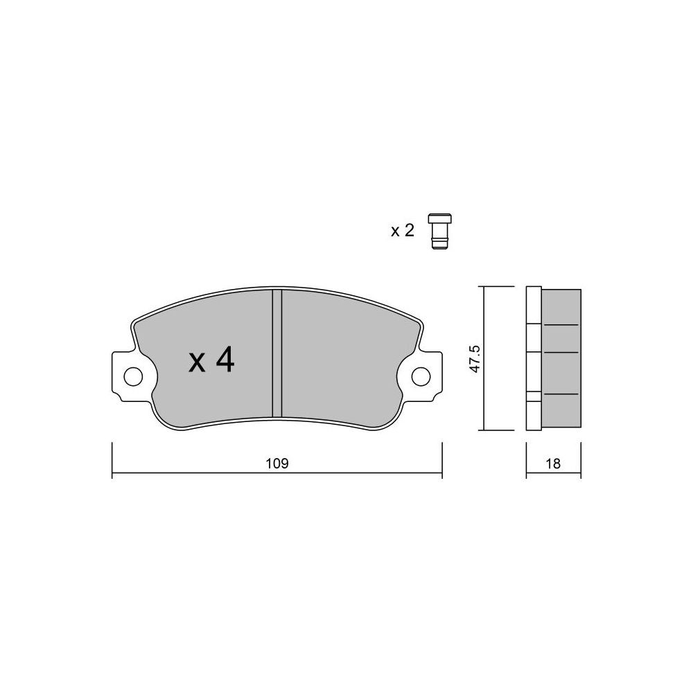 GT2i Club Front brake pads for FIAT 131 (131_) 2.0 Super 113cv 1974-01-01-1987-03-01 - GT-PC0351 - 3666618578934