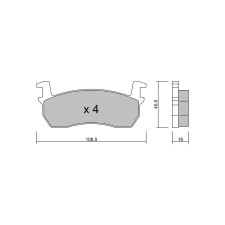 GT2i Club Front brake pads for NISSAN Micra I (K10)/ March 1600 83cv 1982-12-01-1992-07-01