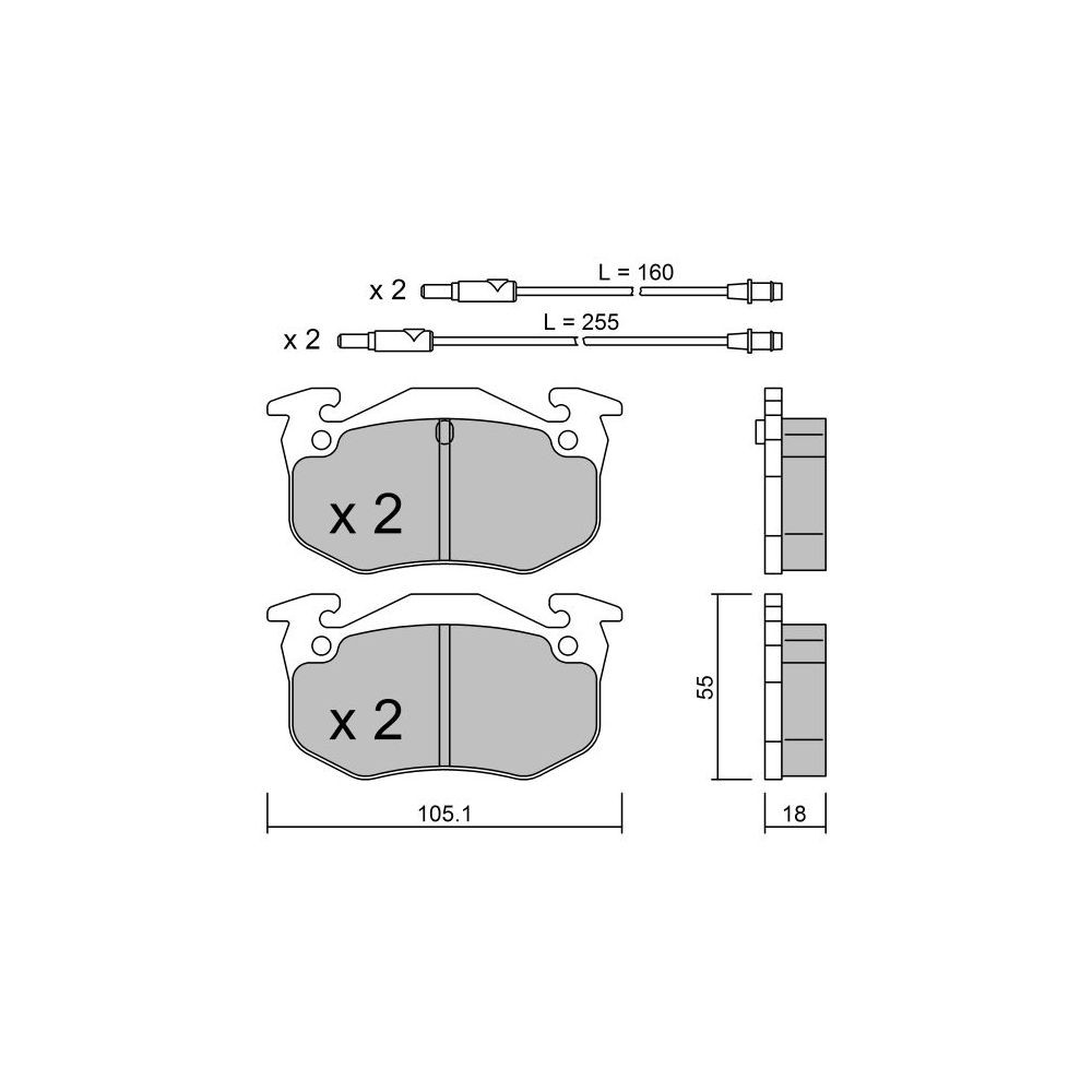 Plaquettes de frein GT2i Club Avant pour CITROEN Bx (XB-_) 19 GTi 16V 158cv 1982-10-01-1994-12-01 - GT-PC0380 - 3666618578965