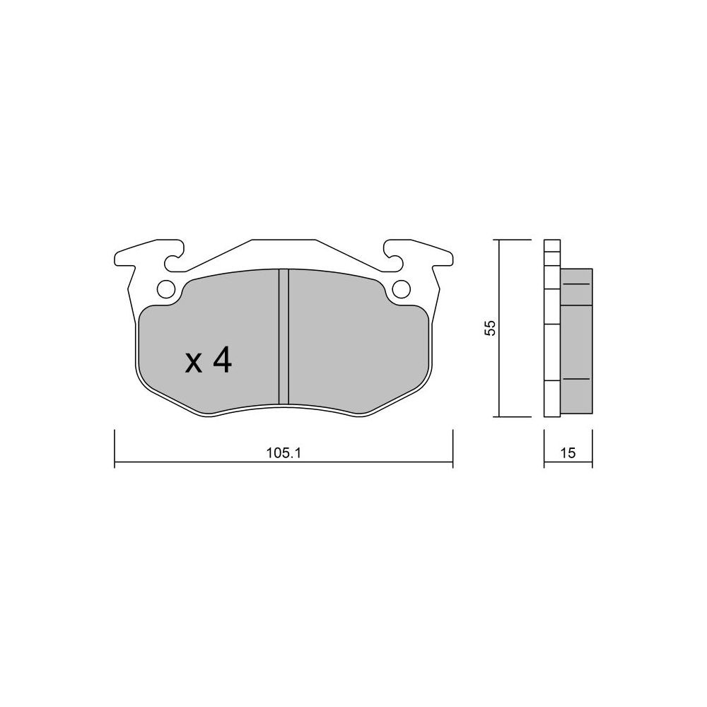 GT2i Club Front brake pads for RENAULT Twingo I (C06_) 1.6 79cv 1993-03-01-2007-06-01 - GT-PC0385 - 3666618578989