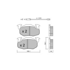 Pastiglie freno anteriori GT2i Club per PEUGEOT 205 II (20A/C) 1.9 122cv 1987-01-01-1998-09-01