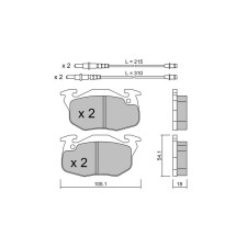 Plaquettes de frein GT2i Club Avant pour PEUGEOT 106 II (1) 1.6 104cv 1996-04-01-2004-07-01