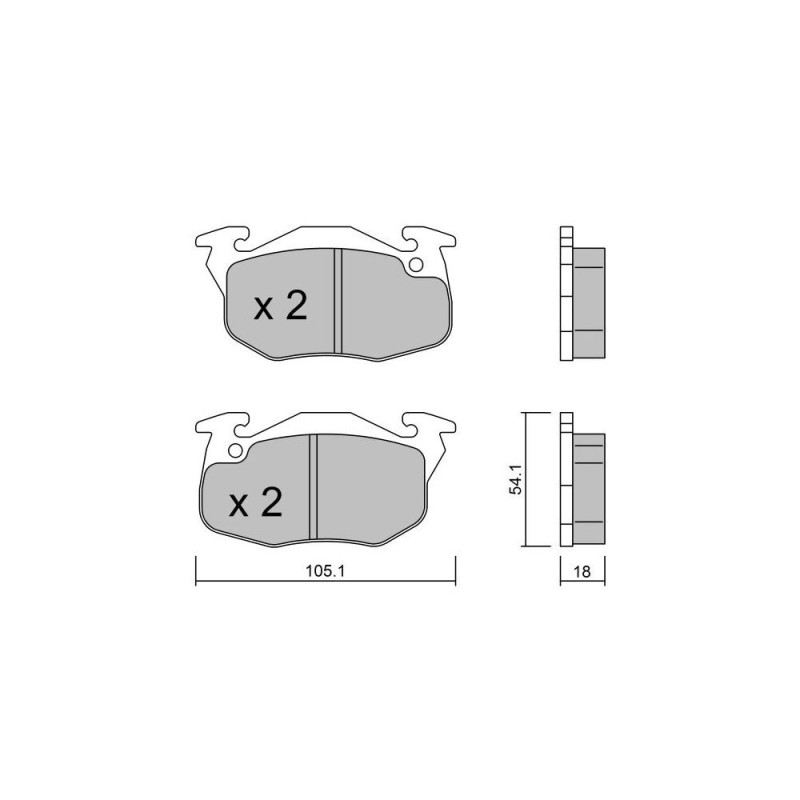 Bremsbeläge GT2I Club avant Peugeot 106 1,4 Xsi / 1,3 rally - GT-PC0395 - 3661768552513
