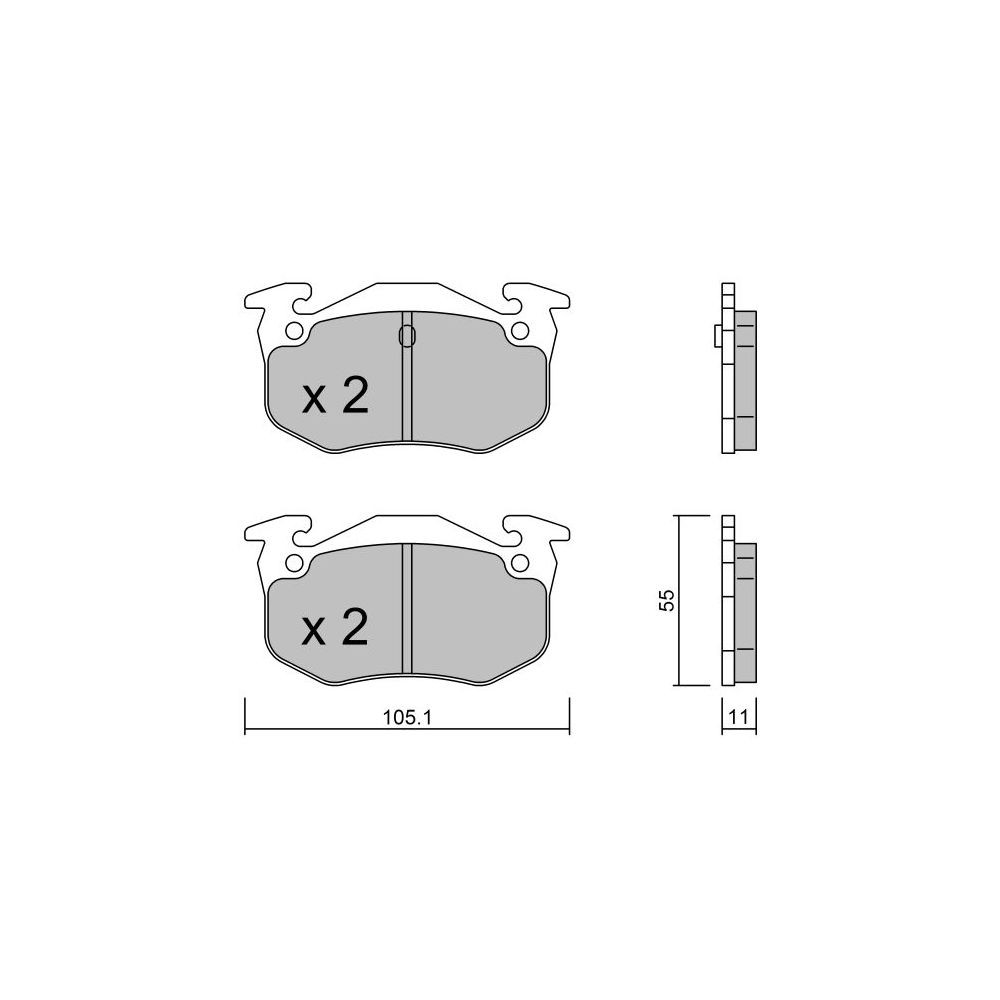 Plaquettes de frein GT2i Club Arrière pour PEUGEOT 206 2.0i 16V GTi 180 /RC 1998-08 - Etriers de frein Bendix - GT-PC0400 - 3661768552520