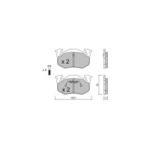Bremsbeläge GT2i Club Hinten für RENAULT Clio I 1.8i 16V, 2.0i 16V Williams 1990-98 - Bremssättel Bendix