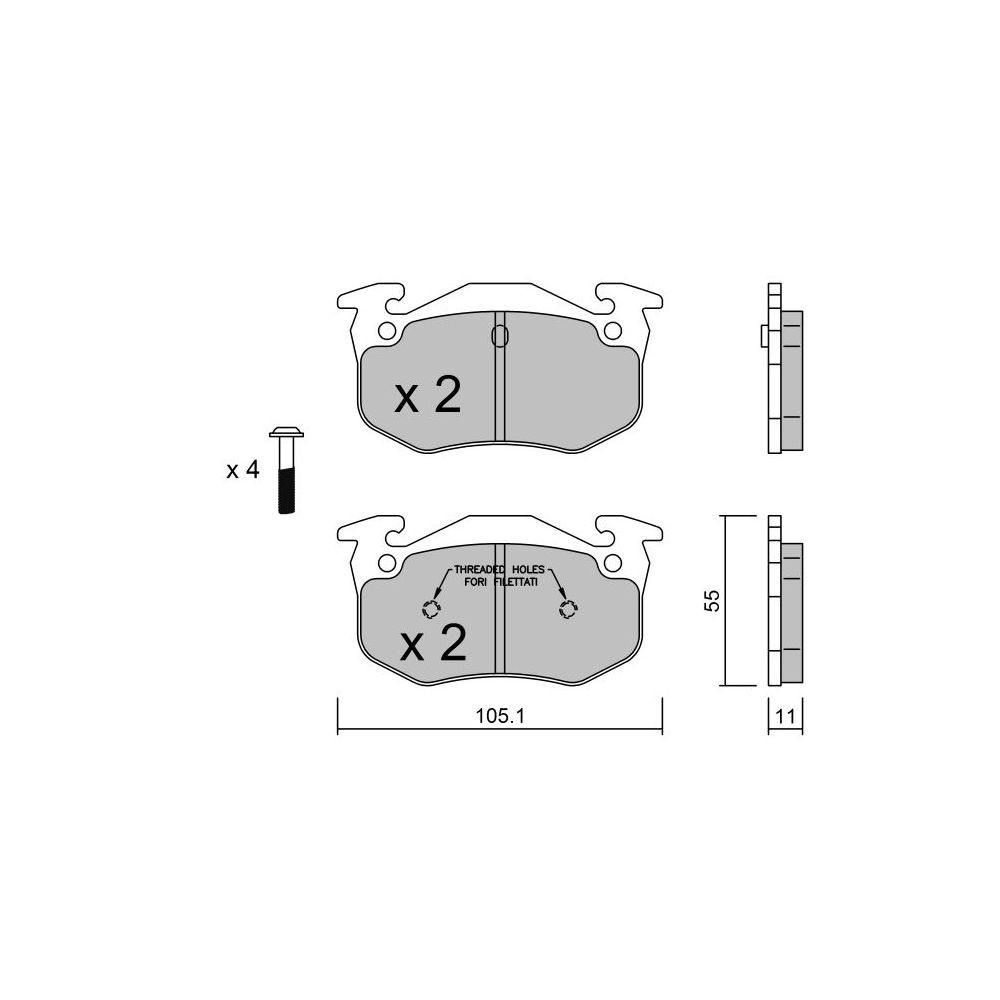 Bremsbeläge GT2i Club Hinten für RENAULT Clio I 1.8i 16V, 2.0i 16V Williams 1990-98 - Bremssättel Bendix - GT-PC0401 - 3666618579047