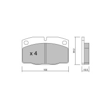 GT2i Club Front brake pads for OPEL Corsa A 1.2, 1.3, 1.4i, 1.5 TD, 1.6i 1983-93 - Brake calipers GM