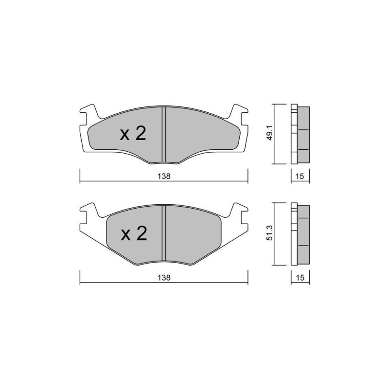 Bremsbeläge GT2I Club vor VOLKSWAGEN Golf 2 1,8 GTI - GT-PC0470 - 3661768552544