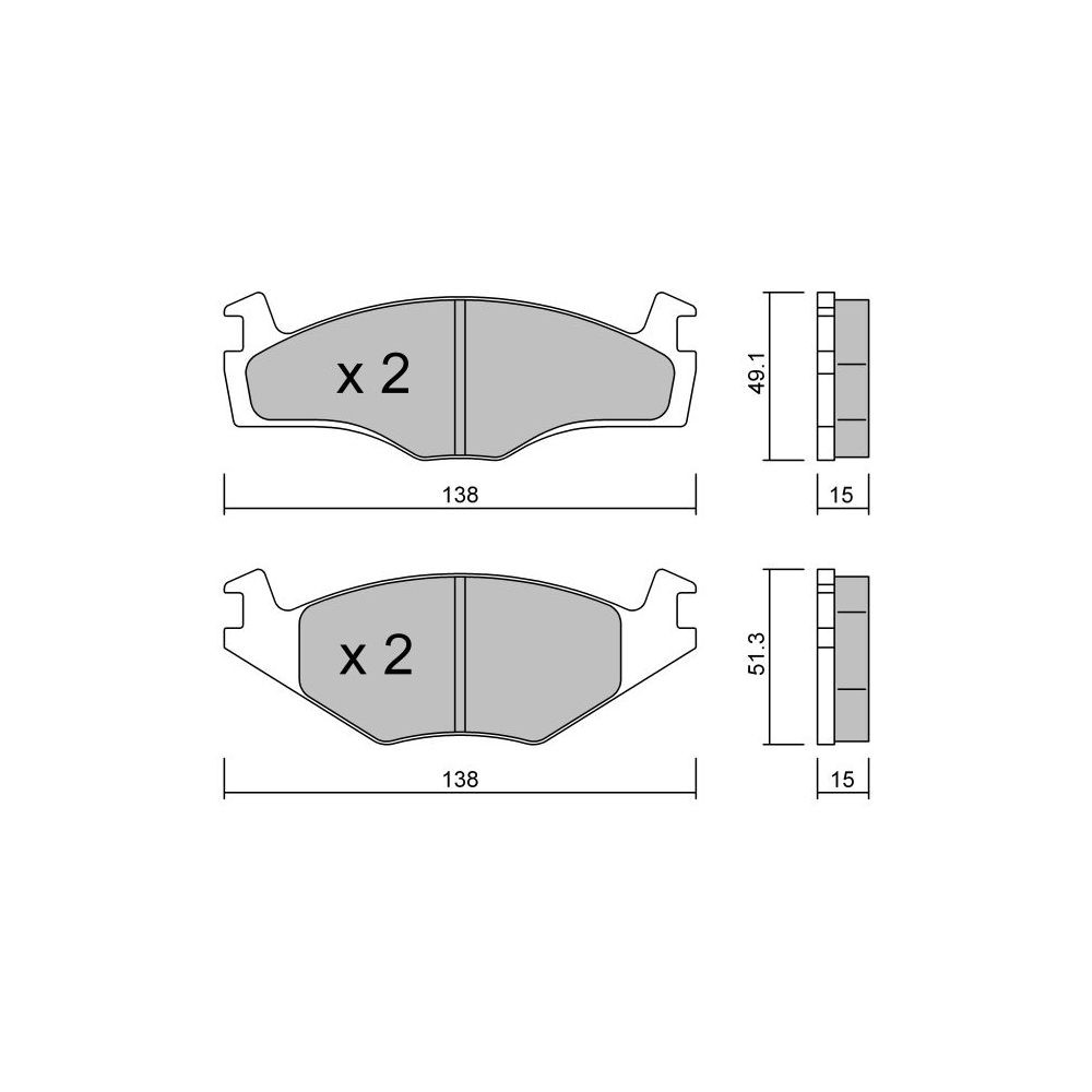 GT2i Club Front brake pads for VOLKSWAGEN Golf II 1.8i GT, 1.8i GTI 1983-91 - Brake calipers KH - GT-PC0470 - 3661768552544