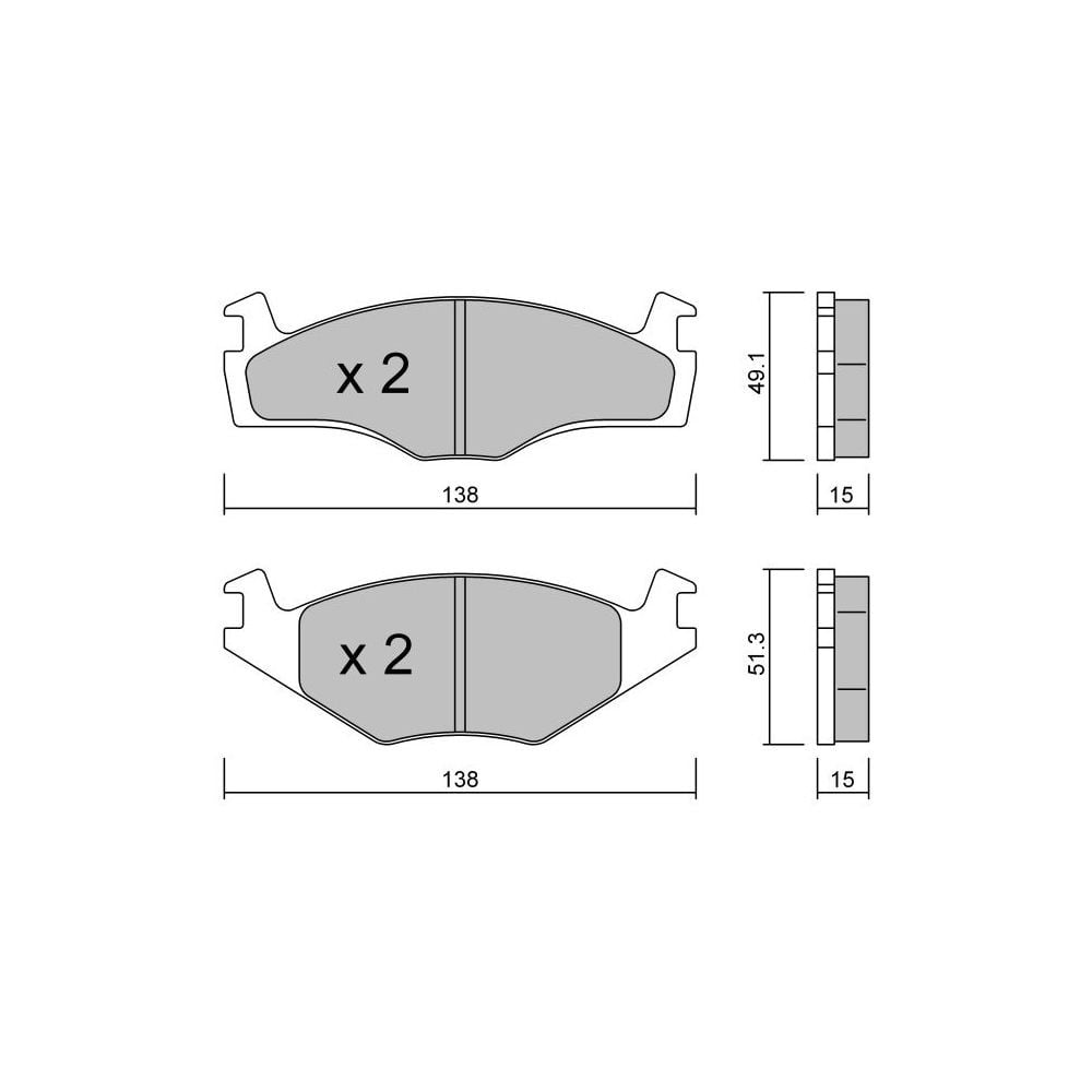 Pastiglie freno anteriori GT2i Club per VOLKSWAGEN Golf II 1.8i GT, 1.8i GTI 1983-91 - Pinze freno KH - GT-PC0470 - 3661768552544