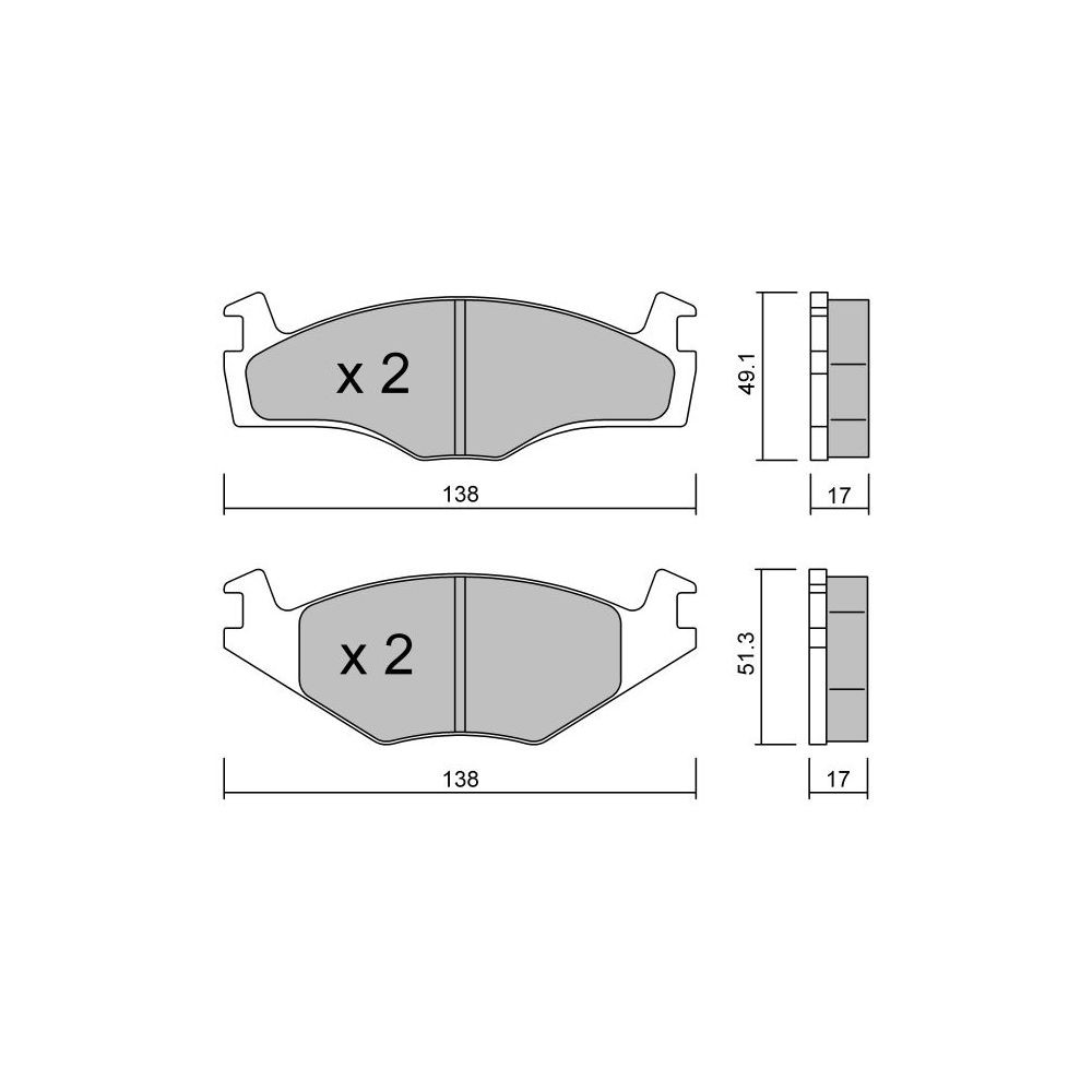Plaquettes de frein GT2i Club Avant pour VOLKSWAGEN Polo II Classic (86C, 80) 1.3 78cv 1985-01-01-1994-09-01 - GT-PC0472 - 3666618579139