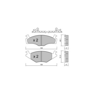 Pastiglie freno anteriori GT2i Club per VOLKSWAGEN Polo II Coupe (86C, 80) 1600 4x4 86cv 1981-10-01-1994-09-01