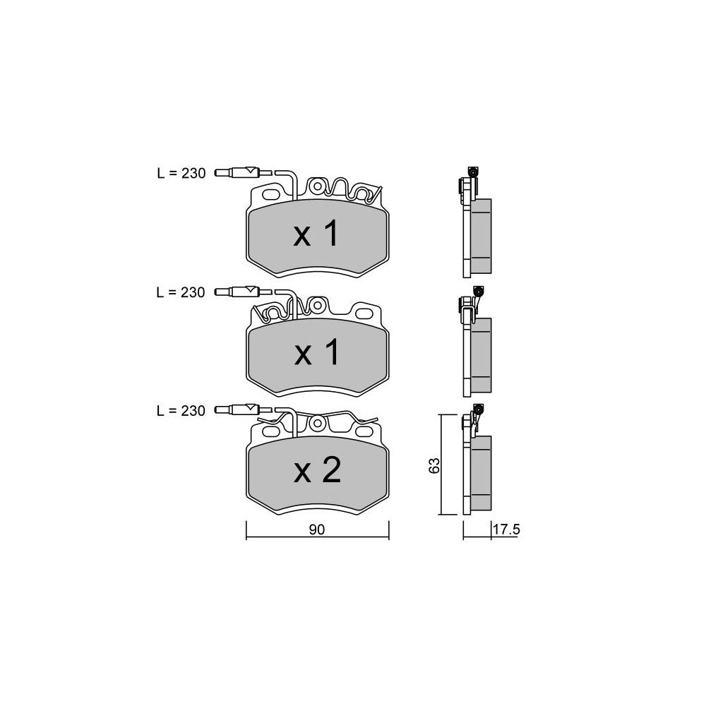 Plaquettes de frein GT2i Club Avant pour PEUGEOT 205 1.3 Rallye, 1.4, 1.6 GTI 1983-96 - Etriers de frein Girling - GT-PC0510 - 3661768156490
