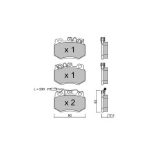 Bremsbeläge GT2i Club Avant für PEUGEOT 205 II (20A/C) 1.9 122cv 1987-01-01-1998-09-01