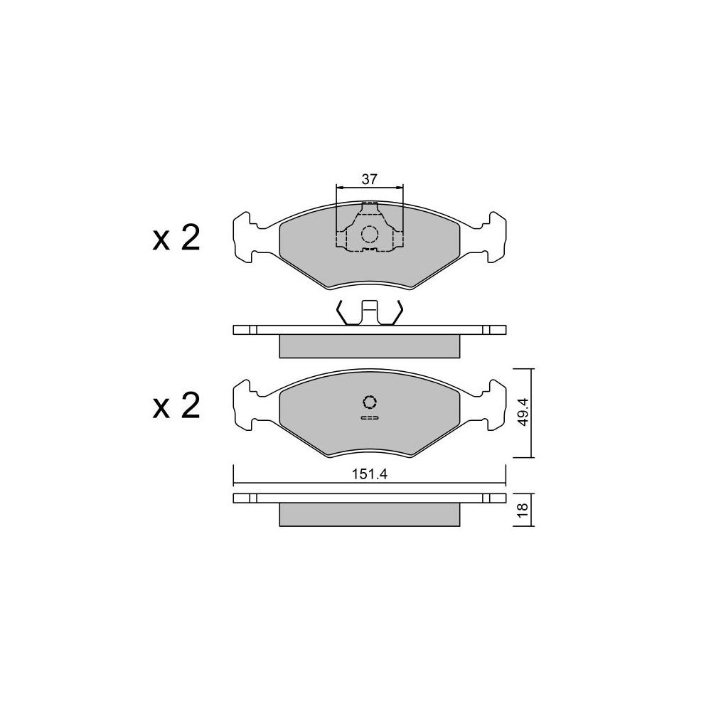 Plaquettes de frein GT2i Club Avant pour INNOCENTI Elba (146) 1.6 93cv 1991-08-01-1996-12-01 - GT-PC0592 - 3666618579252