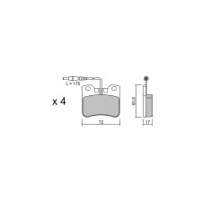 GT2i Club Front brake pads for CITROEN Ax (ZA-_) 1.3 Sport 96cv 1986-07-01-1998-12-01