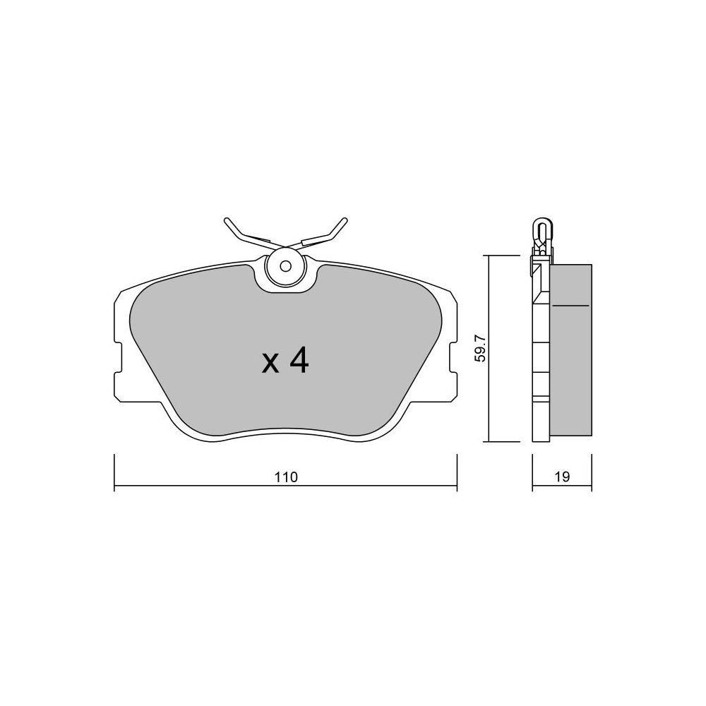 Pastiglie freno anteriori GT2i Club per MERCEDES BENZ 190 (W201) E 2.5-16 204cv 1982-10-01-1993-08-01 - GT-PC0630 - 3666618579290
