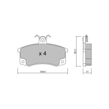 GT2i Club Front brake pads for LADA Samara 1.1, 1.3, 1.5 1985-95 - Brake calipers Girling