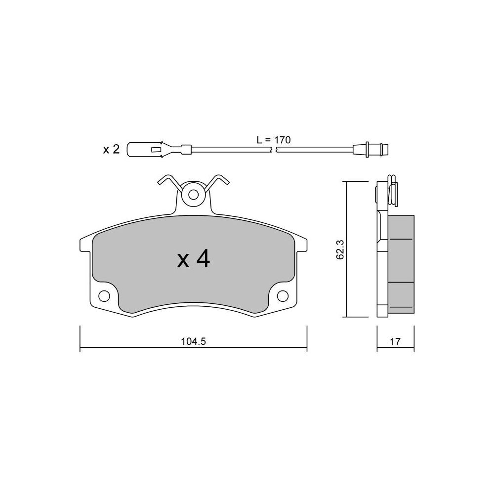 Plaquettes de frein GT2i Club Avant pour LADA 111 (2111) 2.0 i 150cv 1995-01-01-2009-02-01 - GT-PC0641 - 3666618579313