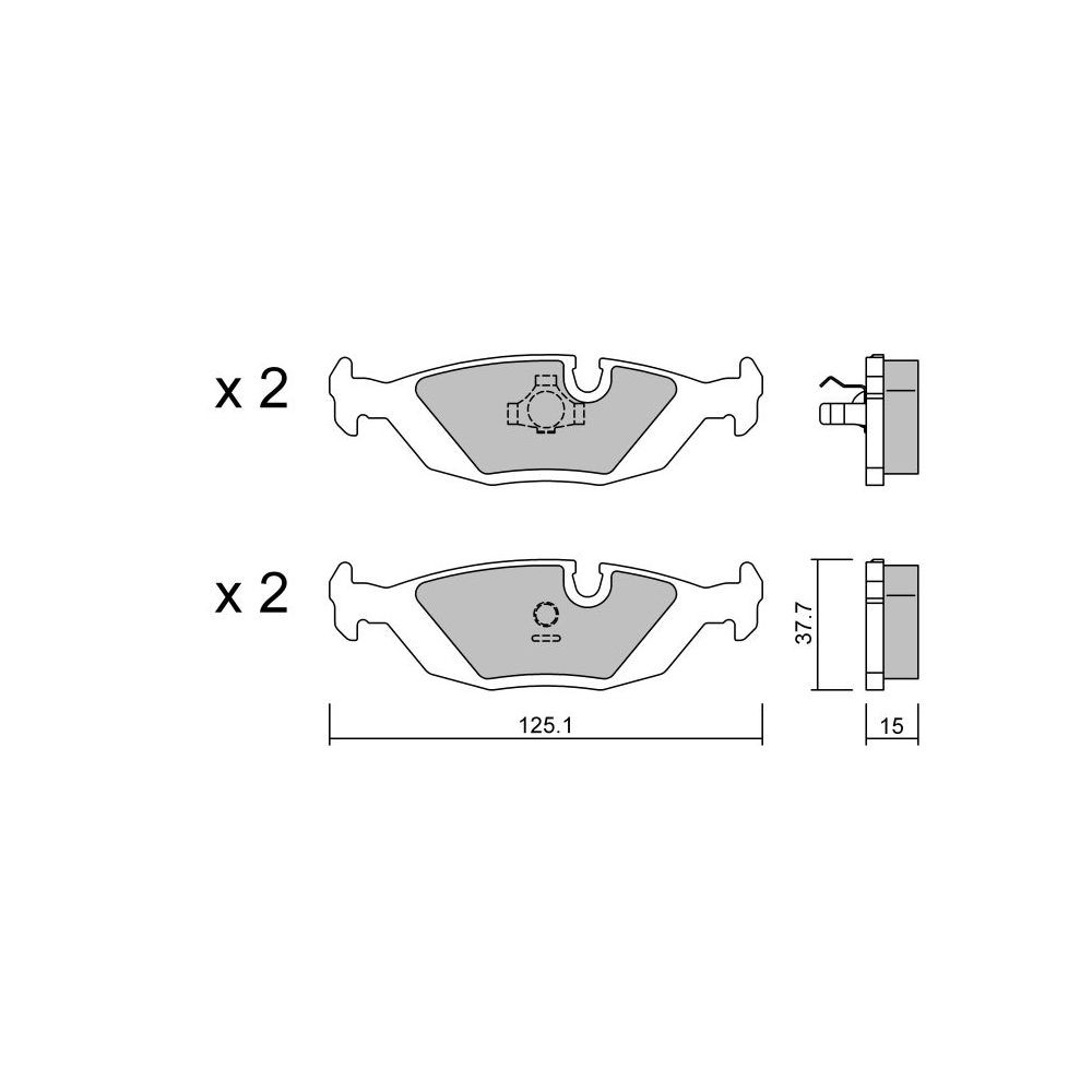 GT2i Club Rear brake pads for SAAB 9000 2.3 225cv 1985-04-01-1998-12-01 - GT-PC0720 - 3666618579399