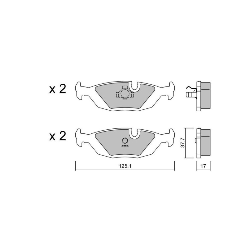 Bremsbeläge GT2I Club hinten BMW E30 - GT-PC0721 - 3661768552551