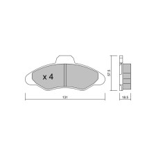GT2i Club Front brake pads for FORD Escort V (AAL, ABL) 1.8 16V XR3i 105cv 1988-04-01-1996-11-01