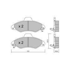 GT2i Club Front brake pads for FORD Escort VII Cabrio (ALL) 3.0 V6 12V 192cv 1994-03-01-2000-08-01