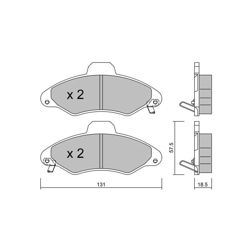 Bremsbeläge GT2i Club Avant für FORD Escort VII Cabrio (ALL) 3.0 V6 12V 192cv 1994-03-01-2000-08-01 - GT-PC0731 - 3666618579412