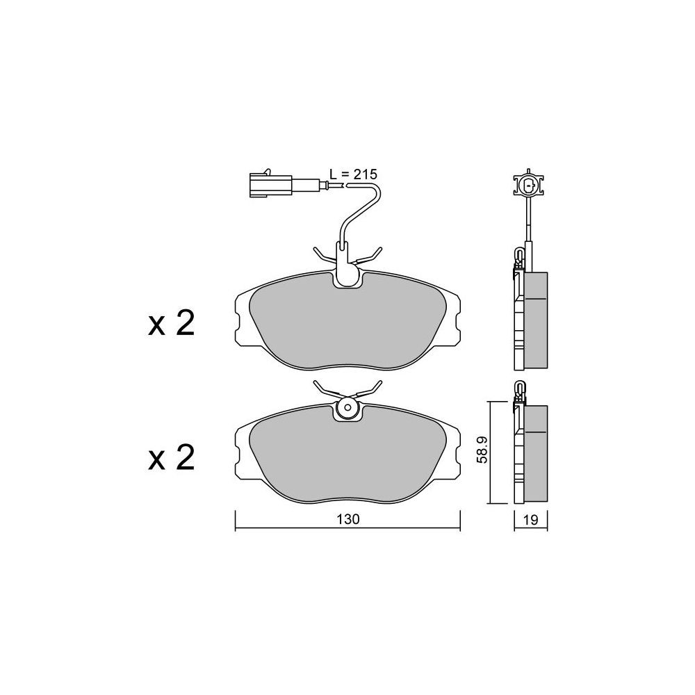 GT2i Club Front brake pads for LANCIA Thema I SW (834_) 8.32 (834F) 215cv 1987-03-01-1994-07-01 - GT-PC0741 - 3661768238288